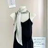 Bandana com Estampa Geométrica Francesa Estilo Old Money Lenço de Seda Versátil Combinando para o Trabalho Proteção para o Pescoço Colorida Lenço Decorativo