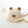 2024 Gorro de pescador color Maillard con diseño de oso, ajustable, para niños y niñas, bebés, niños, sombrero para el sol, sombrero para niños jz11