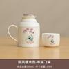 Hervidor de Cerámica Estilo Chino para Uso Doméstico, Hervidor Pequeño Portátil para Una Persona, Diseño Retro Chino con Taza de Té para Preparar Té
