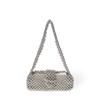 Diseño de Nicho Nuevo Personalizado Solapa con Cuentas Brillantes Bolso Cuadrado Pequeño Cadena Bolso de Hombro de Mano Versátil Tejido Hecho a Mano Ocio