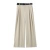 Comercio exterior al por mayor de Europa y Estados Unidos 2025 primavera nueva ropa de mujer con cinturón pantalón recto slim de moda con doble pliegue mujer E66020