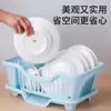 Cesta Drenadora para Tigela e Hashis de Cozinha Prateleira de Armazenamento de Louças Camada Única Grande Capacidade Cesta com Filtro de Água Prateleira de Armazenamento de Plástico Prateleira para Pratos