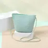 Bolso de Paja de Verano Bolso de Paja Tejida de Playa Nuevo 2025 Bolso de Playa para Niña Bolso Pequeño Cruzado para Teléfono Móvil Estilo de Lujo Accesible