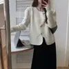 Cárdigan de Punto Irregular Estilo Fragante para Mujer Diseño de Primavera y Otoño Nicho Suave Gentil Suelto Abrigo Corto de Suéter