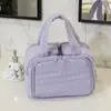 Bolsa de Maquiagem Elegante e Simples Grande Capacidade Nova 2025 Abertura Dupla Portátil Leve Camada de Divisória Bolsa de Armazenamento