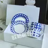 Conjunto de Xícara e Pires de Café em Porcelana Fina Estilo Europeu Transfronteiriço Cerâmica D Casa Padrão Simples de Grade Conjunto Doméstico Xícara de Chá da Tarde