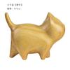 Adorno de escritorio divertido con forma de gato tallado en madera de sándalo, ideal para manualidades y decoración de té.