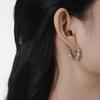 E6160 Estilo Coreano Nicho Diseñador Lujo Ligero Plata de Ley S925 Cuentas de Diamante Hebilla de Oreja Pendientes de Perlas para Mujer