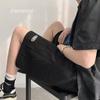 Pantalones cortos deportivos con estampado de letras de espuma de estilo americano para hombre, modernos, combinables, transpirables, sueltos, casuales, para playa