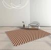 Alfombra de tablero de ajedrez para dormitorio, sala de estar, estilo sencillo, habitación de niña, mesita de noche, mesa de centro, sofá, alfombra de piso a cuadros de celebridades de Internet