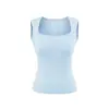 Top Regata Quadrado Picante Estilo Americano com Bojo para Mulheres, Novo Básico Versátil Sexy 2026, Camisa Base Slim-Fit para Usar por Baixo