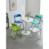 Silla Plegable de Plástico, Silla para Uso Doméstico con Respaldo, Silla Popular para Fotos, Silla de Comedor para Dormitorio, Silla Plegable para Oficina de Conferencias, Taburete Plegable para Exteriores