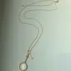 Collar Colgante de Lupa Único y Divertido, Diseño de Nicho de Moda, Estilo Minimalista a la Moda, Cadena Larga para Suéter en Capas