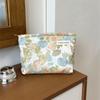 Elegante Bolso de Cosméticos Francés con Relieve Floral Literario, Bolso de Mano Simple Portátil, Bolso de Mano Casual para Teléfono Móvil al Caminar