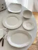 Plato de Cena Occidental de Cerámica con Relieve de Encaje Estilo Ins Francés Plato para Cena de Filete