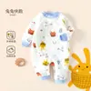 Macacão Acolchoado para Bebê, Roupas de Bebê para Outono e Inverno, Roupas Quentes para Engatinhar de Recém-Nascido, Roupas de Casa com Proteção Inclinada para a Barriga