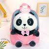 Nueva mochila escolar de jardín de infantes de dibujos animados panda de peluche mochila de gran capacidad ligera linda mochila para estudiante de primaria al por mayor