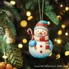 Popular Transfronterizo Acrílico 2D Gorro Navideño Muñeco de Nieve Lindo Colgante de Manualidades Decoración de Árbol de Navidad Colgante de Coche