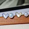 Juego de Aretes, Anillo y Collar de Perla Natural con Aguja de Plata 925 Set de Tres Piezas Estilo Celebridad de Internet Versátil