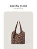 Bolso de hombro con estampado de leopardo vintage para mujer, estilo coreano, de gran capacidad, para otoño e invierno de 2024