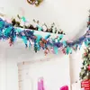 Decoração de Natal Folhas Atravessadas Atacado, Fitas Coloridas, Decorações de Festa, Galhos Festivos Coloridos, Fitas Coloridas, Cártamo 2m Denso