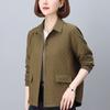 Lingge Coat Feminino Curto 2024 Novas Explosões Casuais de Outono Primavera e Outono Jaqueta Mãe de Meia Idade Início do Outono Top