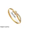 Pulseira Vintage Transfronteiriça de Aço Inoxidável e Titânio Estilo Popular Europeu e Americano Pulseira Redonda Céu Estrelado em Ouro 18K Pulseira Feminina Exquisita Versátil