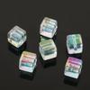 Simples quadrado UV galvanizado frisado transparente cor acrílica geométrica reto Hole Beads DIY Acessórios