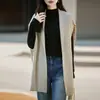Chal Chaleco Cardigan 100% Lana para Mujer con Lazo Holgado Sin Mangas Ropa Exterior Versátil Tejido Adelgazante Capa para Hombro