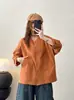 Camisa de Cor Sólida Simples de Manga Longa para Mulheres 2026 Primavera Nova Casual Solta Versátil Cardigã Top