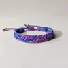 Novo bracelete trançado artesanal em gradiente arco-íris macaron para amizade, com toque de alta qualidade, com brilho embutido e ajuste ajustável