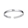 Pulsera de Plata de Moda con Flor de Trébol de Cuatro Hojas, Pulsera Lisa de Trébol de la Suerte, Joyería Pulsera Simple Abierta, Venta al por Mayor