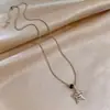 Colar Minimalista de Pedra Estrela Estilo Coreano, Corrente de Clavícula Versátil de Luxo Leve de Nicho, Joia Statement Fashion e Única