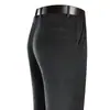 Pantalones Casuales de Pierna Recta Ligeramente Elásticos para Hombre, Estilo Nuevo de Lujo Ligero para Primavera y Otoño 2025, con Cintura Semi-Elástica