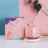 Caixa de Presente para Caneca de Temperatura Constante Conjunto de Canecas Cerâmicas de 55 Graus Caneca Aquecedora de Isolamento para Leite Pode Imprimir Logo Caneca Térmica Caneca de Água Doméstica