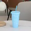 Venda Quente Transfronteiriça Laço Estilo Influenciador Copo de Palha Grande Capacidade Plástico Portátil Copo para Levar Copo de Café para Carro Atacado