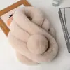 Bufanda de Lana de Conejo Perezoso Imitación Bufanda con Cuello de Lana Bufanda para Mujer Otoño e Invierno Cálida Estilo Coreano Versátil Bufanda de Felpa Engrosada de Tres Tubos Bufanda