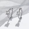 Brincos de orelha femininos com clipe de zircônia sem furos, estilo retrô Hong Kong, minimalistas e indolores, para cabelo curto, para estudantes, modernos