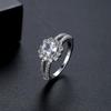 Anillo de Cobre con Circonita Micropavé de Estilo Simple de Venta Caliente Transfronteriza, Anillo de Compromiso Cuadrado Geométrico Elegante y Versátil al Por Mayor
