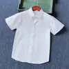 Camisas Infantis, Tops de Algodão Elástico de Manga Longa para Meninas, Uniformes Escolares Primários e Secundários, Uniformes de Classe Azuis de Manga Curta, Vestidos Prontos