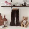 Pantalones de Punto Acampanados Suaves y Elásticos para Niñas, Colección Primavera 2026, Pantalones Casuales Engrosados y Cálidos para Invierno
