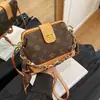 Bolsa transversal de alta qualidade feminina 2026 novo estilo temperamento estampa versátil color blocking retrô bolsa concha bolsa de ombro único transversal