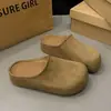 Mules antideslizantes de suela gruesa y punta cerrada para mujer 2026, talla grande 41-43, nuevas sandalias perezosas sin cordones para uso exterior, estilo Birkenstock