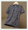 Camiseta de Malha de Seda Gelada de Secagem Rápida para Homens, Top Esportivo Casual Respirável Fino de Verão com Gola Redonda e Manga Curta, Camiseta Solta de Tamanho Grande