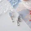 Brincos Hengyun super fada verão degradê azul gelo transparente borboleta design nicho temperamento all-match femininos pequenos frescos