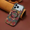 Denior es Adecuado para Funda de Teléfono Magnética Air para iPhone, Funda Protectora Apple 17, Funda de Cuero con Flores 16Plus, 18Pro