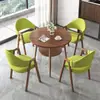 Mesa y silla combinadas casuales minimalistas nórdicas para recepción y negociación cafetería de té con leche cafetería apartamento casa de huéspedes mesa de comedor balcón mesa redonda pequeña