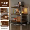 Estante de armazenamento de chão estilo japonês, prateleira de armazenamento multicamadas para sala de estar, cozinha, varanda, estante de armazenamento, pequena prateleira de exibição