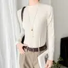 Camiseta Interior Básica de Cuello Redondo de Modal para Mujer, Nuevo Estilo Otoño/Invierno, Ropa Interior, Camiseta de Manga Larga Moldeadora, Estilo Básico, Top Elegante