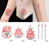 Adesivos de Tatuagem Coloridos Transfronteiriços, Adesivos de Bolsa de Dinheiro em Sânscrito para Braço, Novo Estilo de Alta Qualidade, Atmosférico e Esteticamente Agradável, Laváveis